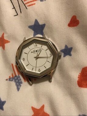 South Hill Silver Octagon Women's Watch Face with White Dial